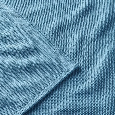 Knit Baby Blanket - Blue - Cloud Island™ 4 Knit Baby Blanket - Blue - Cloud Island™ - Image 2