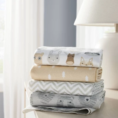 Flannel Baby Blankets Little Cub - Cloud Island™ Gray/Neutral 4pk 3 Flannel Baby Blankets Little Cub - Cloud Island™ Gray/Neutral 4pk
