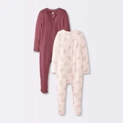 Baby Girls' 2pk Floral Soft Blend Sleep N' Play - Cloud Island™ Burgundy -Cloud Island Shop GUEST 0409410b a941 45c2 ab53 9eeb3071ce45
