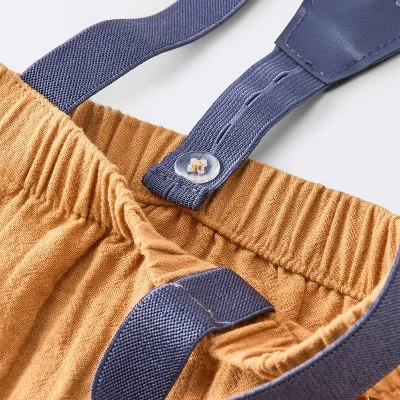 Baby Boys' 2pc Striped Suspender Top & Bottom Set - Cloud Island™ Blue 5 Baby Boys' 2pc Striped Suspender Top & Bottom Set - Cloud Island™ Blue - Image 3
