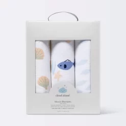 Muslin Swaddle Blankets 3pk - Cloud Island™ Fish -Cloud Island Shop GUEST 0ad9a8e6 766a 4592 9013 fb683dab132a