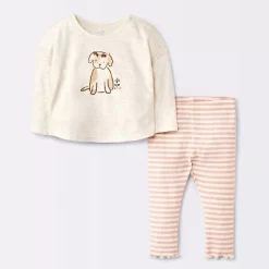 Baby Girls' 2pc Dog Floral Leggings Set - Cloud Island™ Cream -Cloud Island Shop GUEST 0cef83c1 fa30 4020 a74a 757f0742d664