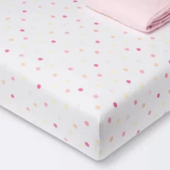 Fitted Jersey Crib Sheet 2pk - Cloud Island™ Multi Dot And Solid Pink -Cloud Island Shop GUEST 0d04cf26 865a 42c4 9e1c d09beed344dd