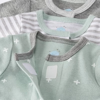 Baby 3pk Basic Romper - Cloud Island™ Gray Preemie 4 Baby 3pk Basic Romper - Cloud Island™ Gray Preemie - Image 2