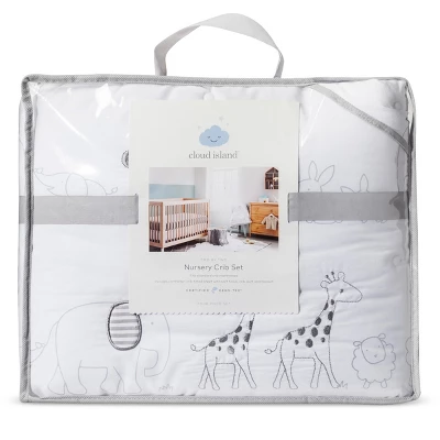 Crib Bedding Set Two By Two 4pc - Cloud Island™ Gray 7 Crib Bedding Set Two By Two 4pc - Cloud Island™ Gray - Image 5