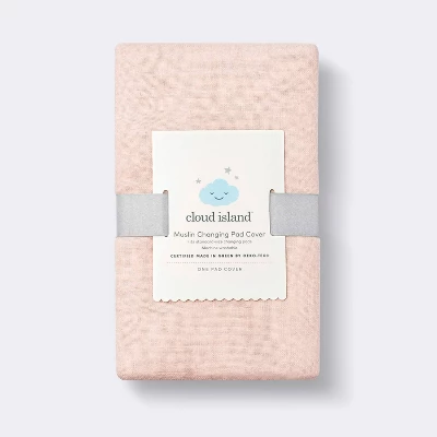 Muslin Changing Pad Cover - Pink - Cloud Island™ 4 Muslin Changing Pad Cover - Pink - Cloud Island™ - Image 2