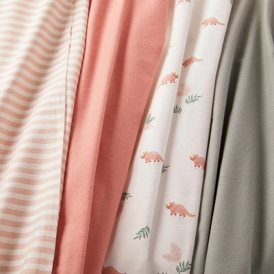 Flannel Baby Blanket - Coral Dinosaurs - 4pk - Cloud Island™ 4 Flannel Baby Blanket - Coral Dinosaurs - 4pk - Cloud Island™ - Image 2