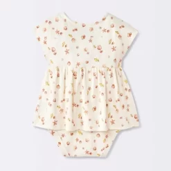 Baby Girls' Costal Ribbed Romper - Cloud Island™ White