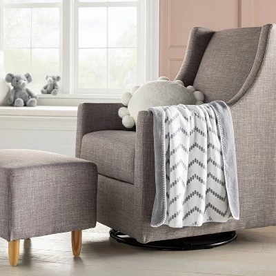 Plush Baby Blanket - Chevron - Gray - Cloud Island™ 3 Plush Baby Blanket - Chevron - Gray - Cloud Island™