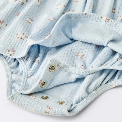 Baby Girls' Floral Skirted Bodysuit - Cloud Island™ Blue 5 Baby Girls' Floral Skirted Bodysuit - Cloud Island™ Blue - Image 3