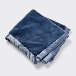 Solid Satin Edge Plush Baby Blanket - Blue Steel - Cloud Island™ -Cloud Island Shop GUEST 303dfe91 c513 4713 961b cb5d13d4270e