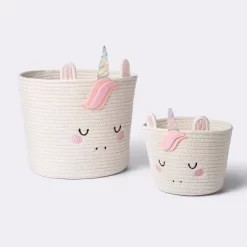 Coiled Rope Forest Animal Small Round Storage Basket - Unicorn - Cloud Island™ -Cloud Island Shop GUEST 3194f202 a8f6 4b11 ba71 c925a6018518