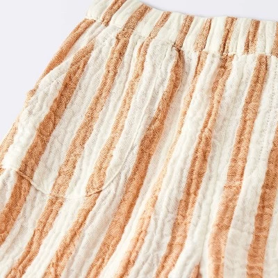 Baby Boys' 2pc Cuddle Bear T-Shirt And Striped Gauze Pant Set - Cloud Island™ Cream 5 Baby Boys' 2pc Cuddle Bear T-Shirt And Striped Gauze Pant Set - Cloud Island™ Cream - Image 3