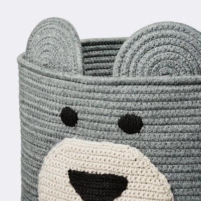 Decorative Basket - Cloud Island™ XL Coiled Bear Face Gray 4 Decorative Basket - Cloud Island™ XL Coiled Bear Face Gray - Image 2