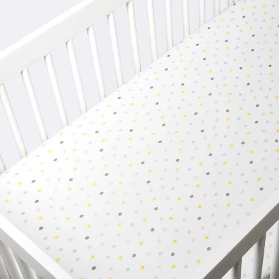 Polyester Rayon Jersey Fitted Crib Sheet - Cloud Island™ Multi Dot 4 Polyester Rayon Jersey Fitted Crib Sheet - Cloud Island™ Multi Dot - Image 2