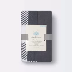 Fitted Playyard Jersey Sheet Gingham - Cloud Island™ - Gray - 2pk -Cloud Island Shop GUEST 3b6f3140 518c 48ea ac7f a96c68d78b1a