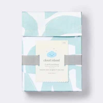 Fitted Crib Sheet Tile Print - White/Seafoam - Cloud Island™ 5 Fitted Crib Sheet Tile Print - White/Seafoam - Cloud Island™ - Image 3