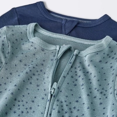 Baby Boys' 2pk Stars So Very Soft Modal Blend Romper - Cloud Island™ Navy Blue 4 Baby Boys' 2pk Stars So Very Soft Modal Blend Romper - Cloud Island™ Navy Blue - Image 2