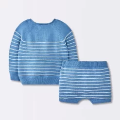 Baby Boys' Striped Sweater Set - Cloud Island™ Blue