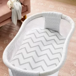 Jersey Bassinet Sheet - Cloud Island™ Gray Chevron And Solid Gray - 2pk