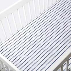 Polyester Rayon Jersey Fitted Crib Sheet - Cloud Island™ Navy Blue Vertical Stripe -Cloud Island Shop GUEST 484e0df7 ac7d 409d bb54 ea63f281b2b7