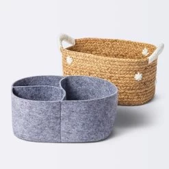 Braided Water Hyacinth With Tufted Embroidery Diaper Caddy Basket - Cloud Island™ 7 Braided Water Hyacinth With Tufted Embroidery Diaper Caddy Basket - Cloud Island™ -Cloud Island Shop GUEST 4af8ac84 e21a 4e49 9482 b52190eda164