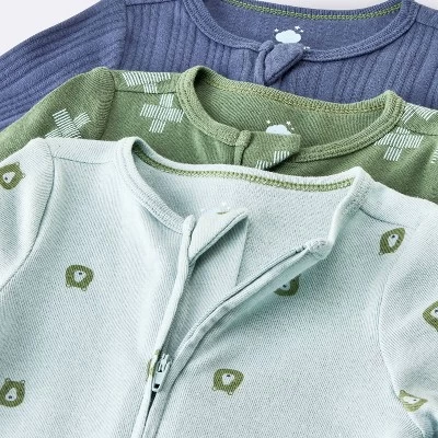 Baby Boys' 3pk Bears Sleep N' Play - Cloud Island™ Blue 4 Baby Boys' 3pk Bears Sleep N' Play - Cloud Island™ Blue - Image 2