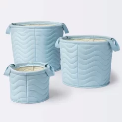 Quilted Fabric Medium Round Storage Basket - Blue - Cloud Island™ -Cloud Island Shop GUEST 50059e14 ed0f 4ece b7c4 6131355149f5