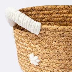 Braided Water Hyacinth With Tufted Embroidery Square Storage Basket - Cloud Island™ -Cloud Island Shop GUEST 5034dfb1 5eae 43a2 a712 f449f32efbfd