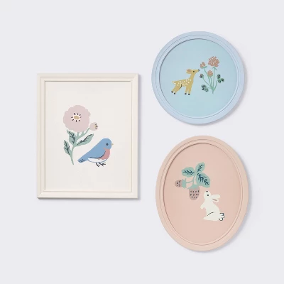 3pk Story Book Floral Framed Wall Art - Cloud Island™ 5 3pk Story Book Floral Framed Wall Art - Cloud Island™ - Image 3