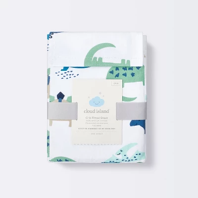 Fitted Crib Sheet Dinos Cool - Cloud Island™ - Blue/Green 6 Fitted Crib Sheet Dinos Cool - Cloud Island™ - Blue/Green - Image 4