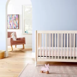 Polyester Rayon Fitted Crib Sheet - Pink Gingham - Cloud Island™