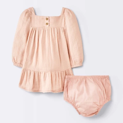 Baby Girls' Smocked Dress - Cloud Island™ Pink 3 Baby Girls' Smocked Dress - Cloud Island™ Pink