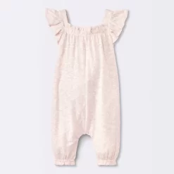 Baby Girls' Floral Modal Jersey Long Legged Romper - Cloud Island™ Pink