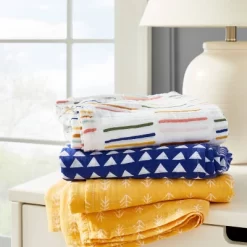 Cloud Island Shop 35 Muslin Swaddle Blankets Primary - Cloud Island™ Navy/Yellow 3pk