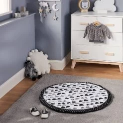 Round Activity Playmat Scallop - Cloud Island™ Black/White