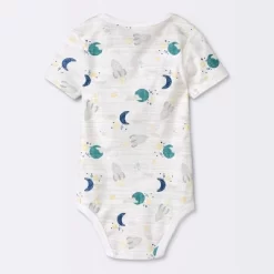 Baby 4pk Short Sleeve Bodysuit - Cloud Island™ Blue