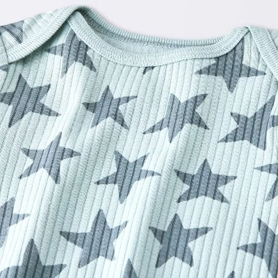 Baby 2pc Stars Wide Ribbed Top & Bottom Set - Cloud Island™ Blue 4 Baby 2pc Stars Wide Ribbed Top & Bottom Set - Cloud Island™ Blue - Image 2