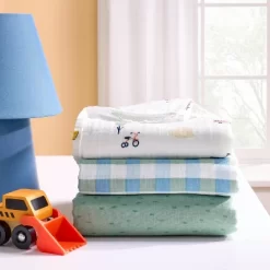 Muslin Swaddle Baby Blanket - Transportation - 3pk - Cloud Island™