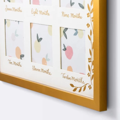 Milestone 4" X 4" Image Opening Picture Frame - Gold Floral - Cloud Island™ 4 Milestone 4" X 4" Image Opening Picture Frame - Gold Floral - Cloud Island™ - Image 2