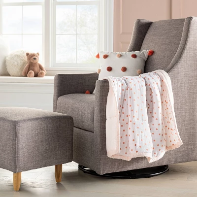 Muslin Quilt Baby And Toddler Blanket - Light Pink - Cloud Island™ 3 Muslin Quilt Baby And Toddler Blanket - Light Pink - Cloud Island™