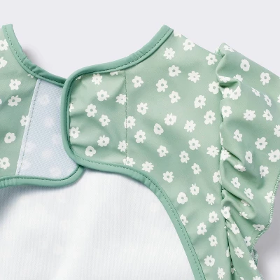 Short Sleeve Bib - Floral Ruffle - Cloud Island™ 4 Short Sleeve Bib - Floral Ruffle - Cloud Island™ - Image 2
