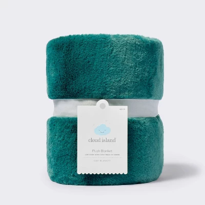 Solid Satin Edge Plush Baby Blanket - Green - Cloud Island™ 5 Solid Satin Edge Plush Baby Blanket - Green - Cloud Island™ - Image 3