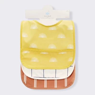 Water-Resistant Bibs - 3pk - Suns/Stripe - Cloud Island™ 5 Water-Resistant Bibs - 3pk - Suns/Stripe - Cloud Island™ - Image 3