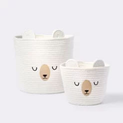 Medium Coiled Rope Round Basket Sleepy Bear - Cream - Cloud Island™ 8 Medium Coiled Rope Round Basket Sleepy Bear - Cream - Cloud Island™ -Cloud Island Shop GUEST 703c8dda 6b78 47a5 a7ee 058a610b984a