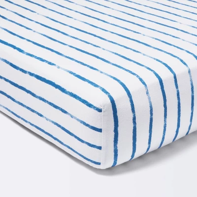 Fitted Crib Sheet Stripe - Navy/White - Cloud Island™ 6 Fitted Crib Sheet Stripe - Navy/White - Cloud Island™ - Image 4