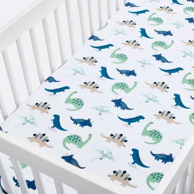 Fitted Crib Sheet Dinos Cool - Cloud Island™ - Blue/Green 4 Fitted Crib Sheet Dinos Cool - Cloud Island™ - Blue/Green - Image 2