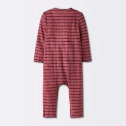 Baby Girls' Jacquard Checkered Romper & Headband - Cloud Island™ Burgundy
