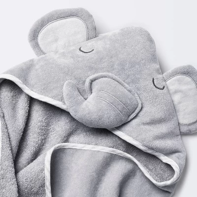 Baby Elephant Hooded Towel - Cloud Island™ Gray 3 Baby Elephant Hooded Towel - Cloud Island™ Gray - Image 2