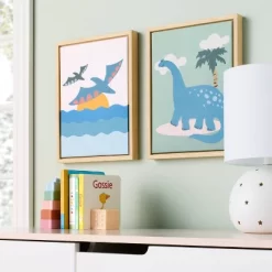 2pk 11"x14" Dino Framed Wall Art - Cloud Island™